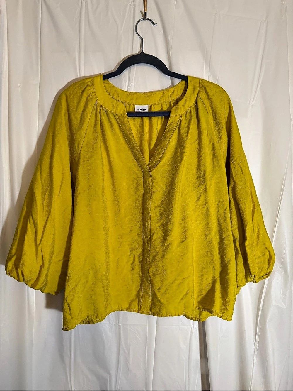Sonoma Yellow Balloon Sleeve Blouse sz. L